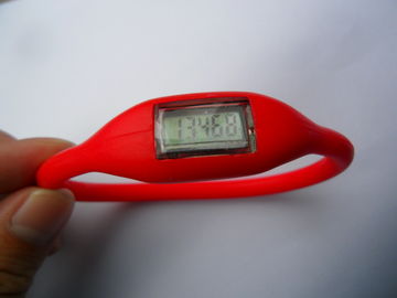 लाल / बैंगनी स्पोर्ट सिलिकॉन Pedometer एलसीडी स्क्रीन के लिए लड़कियों / लड़कों के साथ देखो