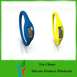 लाल / बैंगनी स्पोर्ट सिलिकॉन Pedometer एलसीडी स्क्रीन के लिए लड़कियों / लड़कों के साथ देखो