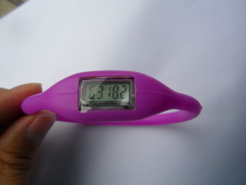 लाल / बैंगनी स्पोर्ट सिलिकॉन Pedometer एलसीडी स्क्रीन के लिए लड़कियों / लड़कों के साथ देखो