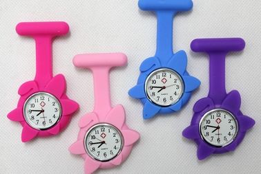 फूल आकृति सिलिकॉन Wristband घड़ी, स्पिन जेब घड़ी रबर क्वार्ट्ज घड़ी