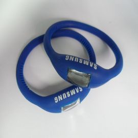 व्हाइट / ब्लू सिलिकॉन Wristband घड़ी, खेल क्वार्ट्ज कलाई घड़ी समायोज्य समय दस्ता के साथ