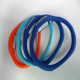 व्हाइट / ब्लू सिलिकॉन Wristband घड़ी, खेल क्वार्ट्ज कलाई घड़ी समायोज्य समय दस्ता के साथ