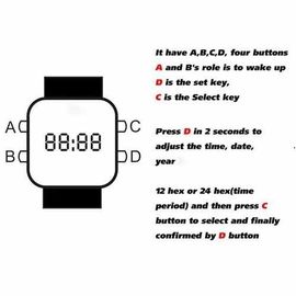 एलईडी सिलिकॉन Wristband देखता काला क्लासिक आकस्मिक खेल शैली सिलिकॉन बैंड
