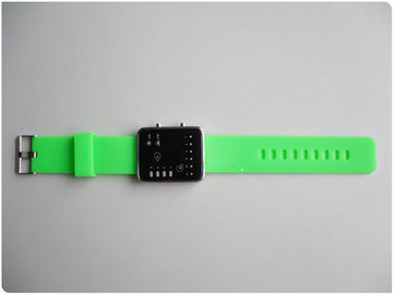 ग्रीन बाइनरी एलईडी घड़ी / सिलिकॉन रबर wristband घड़ियाँ OEM