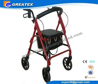 हल्के तह rollator 4 पहिया वॉकर, बुजुर्गों के लिए तह चलने तख्ते