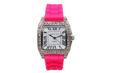 लेडी 1 एटीएम क्वार्ट्ज घड़ी ब्लिंग डायमंड कलाई घड़ियों सिलिकॉन watchband